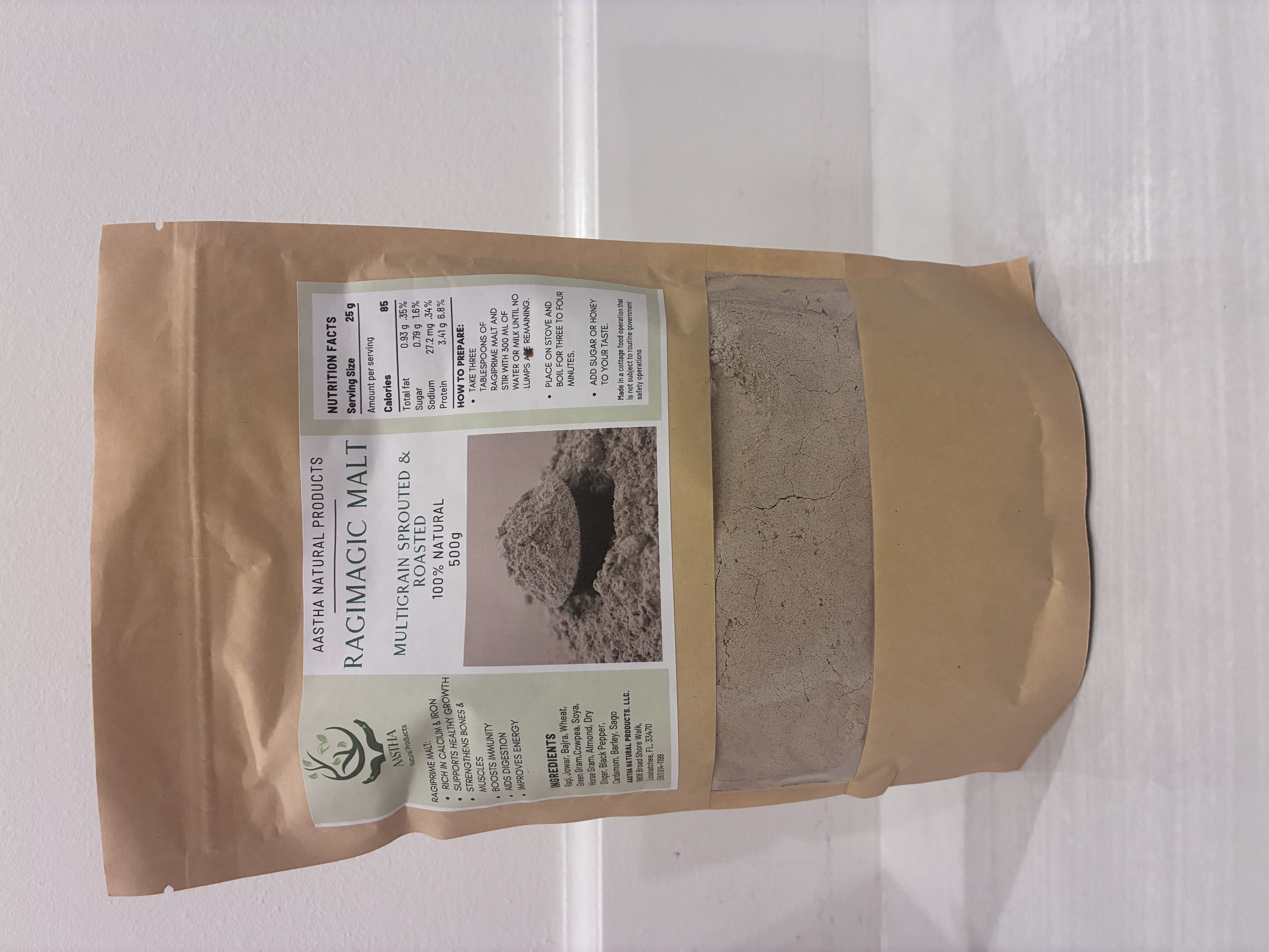 Organic Ragi Mault Powder Aastha Natural Products — Pure Natural Foods for Healthy Living